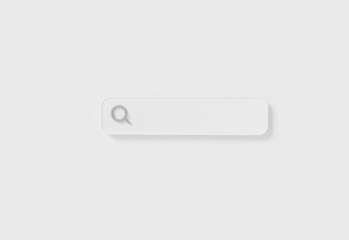 Aufkleber - Minimal Blank 3d illustration search bar white . Searching, Find people or stories of interest on the internet and social media. Information Networking Concept