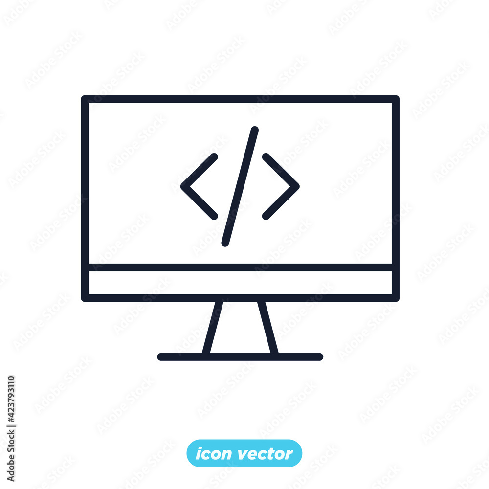 Developer Console Symbol developer icon. hobby programmer symbol template for graphic and web ...