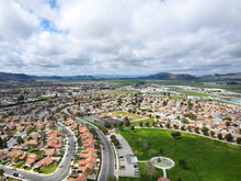 Aerial View Of Small Town Hemet In The San Jacinto Valley In Riverside County, California, USA.