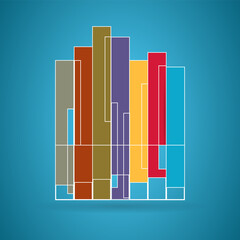 Fototapete - Color Volumetric Line Background. Business infographic Web Banner Design Template. Jpeg illustration