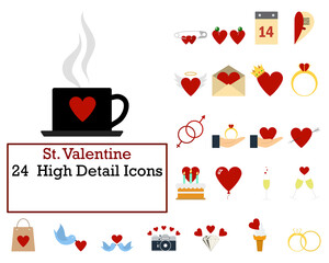 Canvas Print - St. Valentine Icon Set