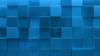Poster - Blue cubic background.
