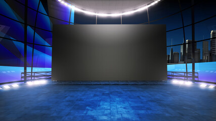 event arena studio backdrop with a big videowall . ideal for tv shows, presentations or events. a 3d