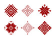 Belarus ethnic ornament. Slavic red geometric pattern. Perfect for logo design, web design, card, poster, packing design, fabric print, sublimation printing on t shirt, mug, bag,