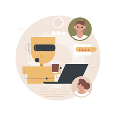 Poster - chatbot customer service abstract concept vector illustration. customer service bot, ai in retail, e