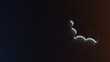 © Destrosvet - 3d rendering of white light stripe symbol of bat on dark background