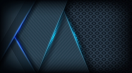 Poster - modern dark blue abstract digital futuristic technology background