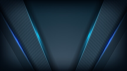 Poster - modern dark blue abstract digital futuristic technology background