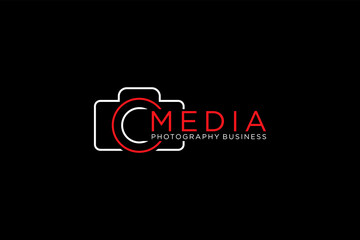 Photography logotype. Minimalist photography logo concept, fit for lens store, photo studio and camera business. Illustration vector logo.