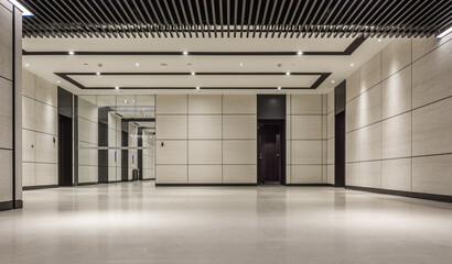 Canvas Print - Empty underground corridor under commercial building