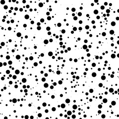 Poster - Black and white random dots, circles. Dotted vector element, pattern
