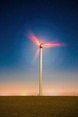 wind turbine at sunset