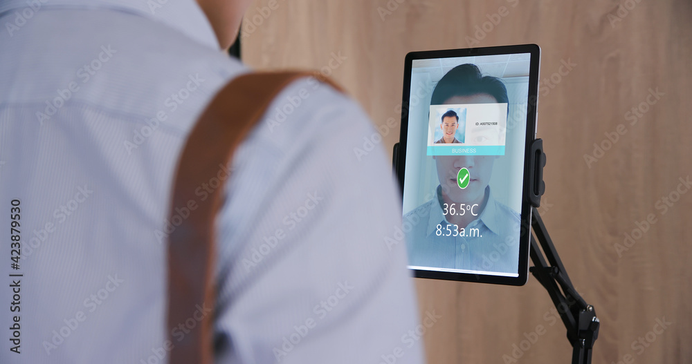 Faceid Clock In face recognition to clock in Stock Photo | Adobe Stock