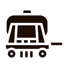 Aufkleber - Cargo Water Trailer Vehicle Vector Icon. Agricultural Transport Liquid Trailer Machinery Pictogram. Delivery Machine, Combine Monochrome Illustration