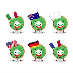 Poster - Cocopandan donut cartoon character bring the flags of various countries