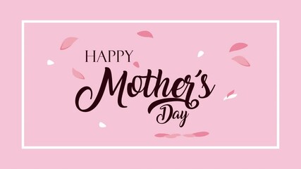 Wall Mural - happy mothers day lettering with flowers petals