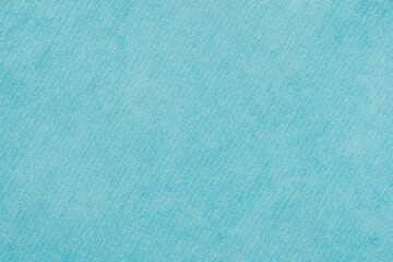 Blended cotton silk fabric textile wallpaper detailed texture pattern background in sweet light pale cyan blue color.