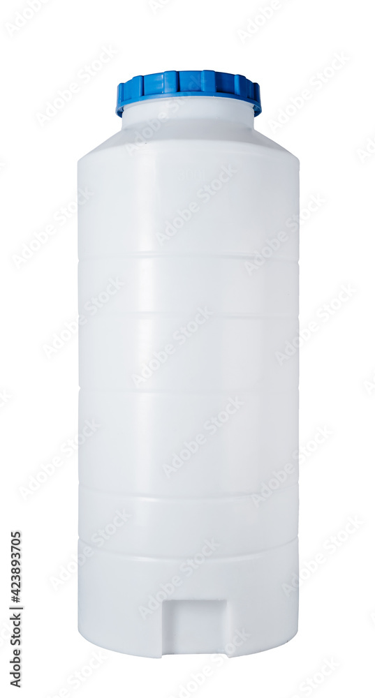 White plastic Water Tank isolated on white background - obrazy, fototapety, plakaty 