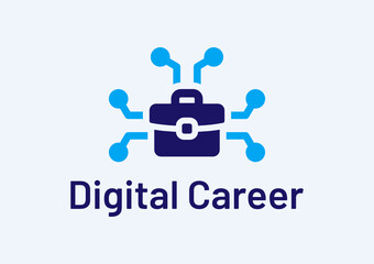 Poster - Digital career vector icon, online job for employee recruitment.