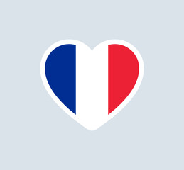 Poster - France flag inside a heart vector illustration. Love country of french people.