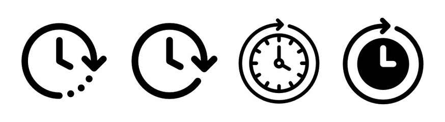 Poster - Future next events vector icon isolated on white background. Clock go forward in time.