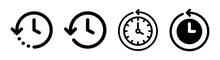 History Past Events Vector Icon Isolate On White Background. Clock Go Back In Time.