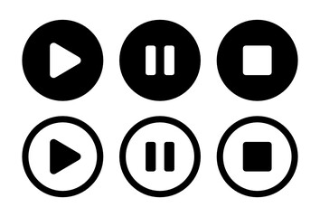 Wall Mural - Play button vector icon. Media player control icons illustration set.