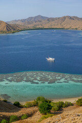 Poster - Colorful view on the strait between Gili Lawa Darat and Komodo island, Komodo National Park, Flores, East Nusa Tenggara, Indonesia