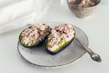 Wall Mural - Salad of avocado, red onion, celery and tuna