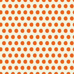 Poster - Orange dots seamless vector repeat pattern print background