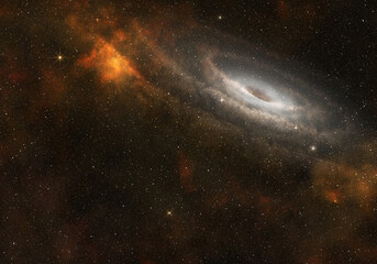 Wall Mural - black hole at the center of a spiral galaxy.