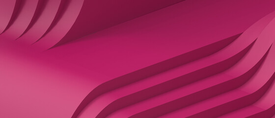 Aufkleber - Creative idea Abstract Waves Futuristic background on Purple and folding Origami Paper Art. design for banner, Copy space, Minimal, digital - 3d rendering
