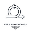 © lanastace - Agile methodology arrow editable stroke outline icon isolated on white background vector illustration. Pixel perfect. 64 x 64.