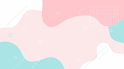 Sticker - Beautiful pastel social media banner template with minimal abstract organic shapes composition in trendy contemporary collage style	