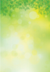 Wall Mural - vector green, bokeh, nature background. green leaves border. blurred effect.