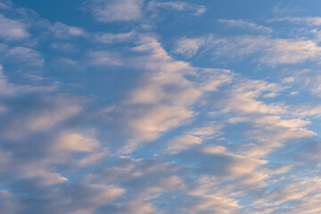 White clouds on a blue sky. Sky and clouds  as patterns background.