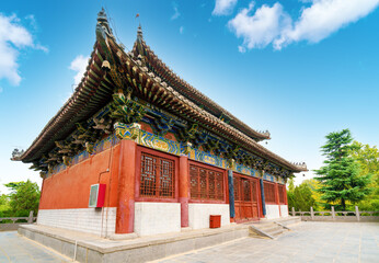 Sticker - The main hall of Zhougong Temple has a history of more than 400 years, Luoyang, China.