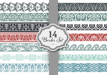 Wall Mural - mega lines set. vintage style