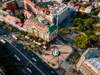 Wall Mural - Aerial view of the Terazije Square in Belgrade downtown of the Serbian capital