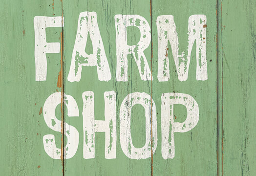 Wooden retro sign - Farm shop