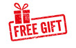 Red stamp with gift icon  - Free gift