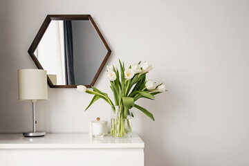 Minimalist scandinavian interior. Spring home decor