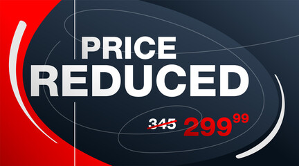 Poster - Price Reduced banner on bright background 