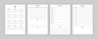2022 calendar and daily weekly monthly personal planner diary template in classic strict style. Monthly calendar individual schedule minimalism restrained design for business notebook. Week starts on