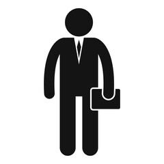 Poster - Broker icon, simple style