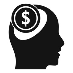 Poster - broker money idea icon, simple style