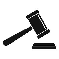 Poster - judge gavel icon, simple style