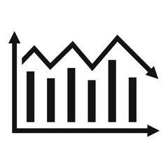 Poster - Finance graph chart icon, simple style