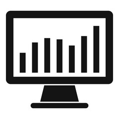 Poster - broker trade monitor icon, simple style