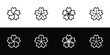 Cherry blossom icon set. Flat design icon collection isolated on black and white background.